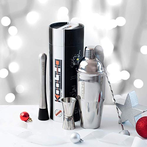 Set de Coctelería Coctelera Profesional, Regalos para Hombre o Mujer Originales, Accesorios Acero Inoxidable para Cócteles ¡Personaliza la Caja del Kit Cóctel!
