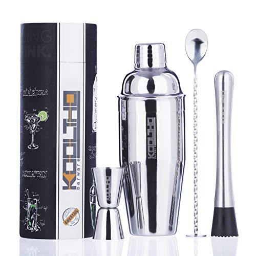 Set de Coctelería Coctelera Profesional, Regalos para Hombre o Mujer Originales, Accesorios Acero Inoxidable para Cócteles ¡Personaliza la Caja del Kit Cóctel!