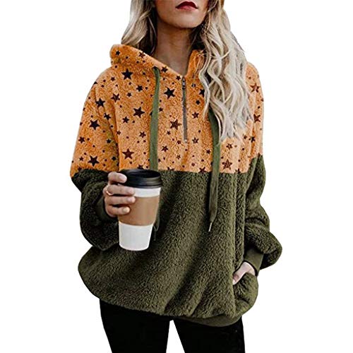 SHOBDW Liquidación Venta Mujer Sudadera con Capucha 2019 Suelta Tallas Grandes Jersey De Mujer Jersey Otoño Invierno Manga Larga Remata Abrigo Cálido (M, Q-Verde)