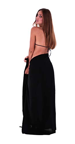 SHU-SHI - Pareo para mujer - Diseño en colores lisos - Talla única - Negro