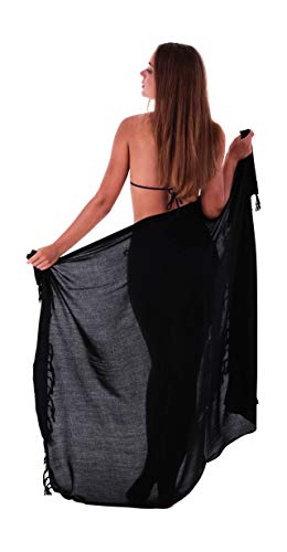 SHU-SHI - Pareo para mujer - Diseño en colores lisos - Talla única - Negro