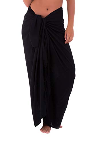 SHU-SHI - Pareo para mujer - Diseño en colores lisos - Talla única - Negro