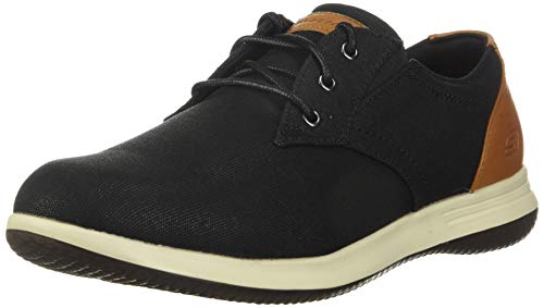 Skechers DARLOW REMEGO, Zapatillas Hombre, Negro Negro Lona Negro, 46 EU