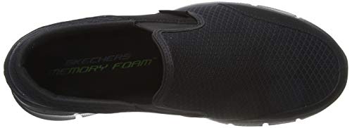 Skechers Equalizer-Persistent, Zapatillas sin Cordones Hombre, Negro (BBK Black Mesh/Duraleather/Trim), 44 EU