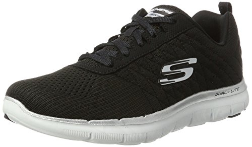 Skechers Flex Appeal 2.0 Break Free, Zapatillas de Deporte para Mujer, 37.5 EU, Negro (Bkw)