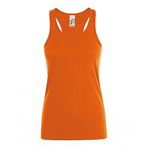 SOLS - Camiseta de manga corta modelo Justin para mujer (Grande (L)/Naranja)