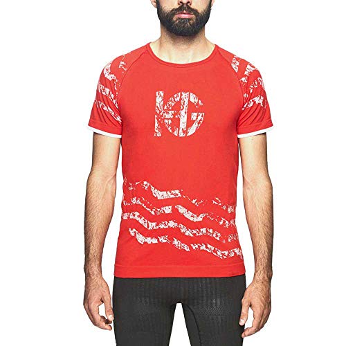 SPORT HG SPRINT-8117 Camiseta Técnica Manga Corta Polivalente Hombre (Rojo, L)