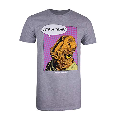 Star Wars It's A Trap Camiseta, Gris (Grey Heather SPO), X-Large para Hombre