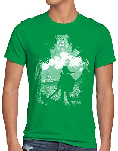 style3 Castillo de Hyrule Camiseta para Hombre T-Shirt Legend of Ocarina Link, Talla:L