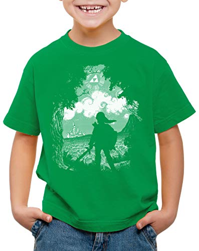 style3 Castillo de Hyrule Camiseta para Niños T-Shirt Legend of Ocarina Link, Talla:152