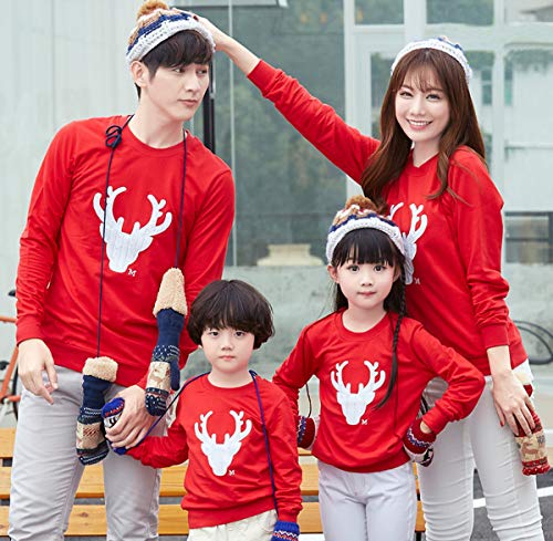 Sudadera Navidad Sudaderas Navideñas Familiares Jersey Niño Niña Sueter Navideño Hombre Mujer Reno Sweaters Pullover Camisetas Cuello Redondo Largas Chica Chico Invierno Basicas Blanco Gruesas L