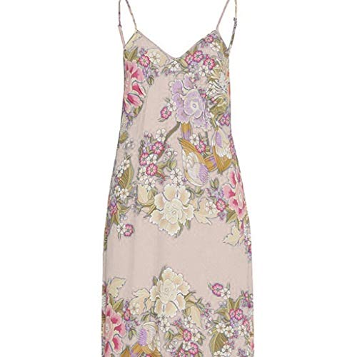 Sulifor Vestido de Verano con Estampado Floral,Vestido Sing con Cuello V para Mujer,Vestido Largo con Tres Colores,Ideal para Playa,Cita,Diaria