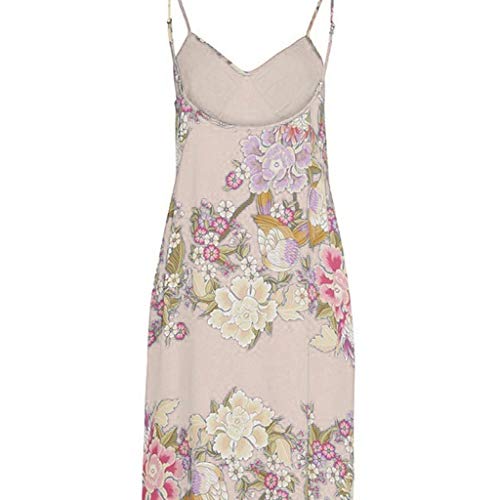 Sulifor Vestido de Verano con Estampado Floral,Vestido Sing con Cuello V para Mujer,Vestido Largo con Tres Colores,Ideal para Playa,Cita,Diaria