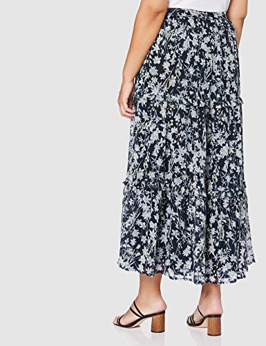 Superdry Margaux Maxi Skirt Falda, Multicolor (Navy Floral Thv), S (Talla del Fabricante:10) para Mujer