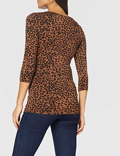 SUPERMOM tee 3-4 slv AOP Brown Leopard Camiseta, Tortoise Shell-P650, S para Mujer