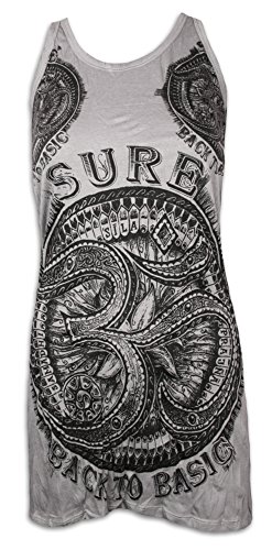 Sure Mini Om Aom - Vestido de tirantes para mujer con símbolo budismo y yoga gris claro M