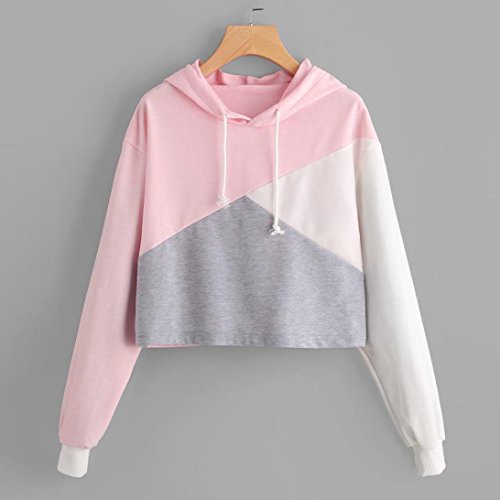 Switchali Sudaderas Mujer Baratas Cortas Invierno otoño 2017 Sudaderas Mujer con Capucha de Manga Larga Camisetas Mujer Blusa Ropa de Mujer en Oferta Casual de Abrigo Suéter (Small, Rosa)