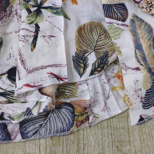 Sylar Mujer Vestido Fiesta Largo Manga Corta Vestidos Bohemia Vintage De Verano Las Mujeres Vestidos Media Manga con Cuello En V Profundo 3/4 Vestidos De Fiesta Largos De Noche Estampado Floral