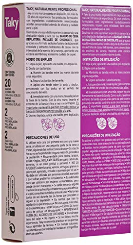 Taky Depilación Banda Facial Chocolate, 20 unidades