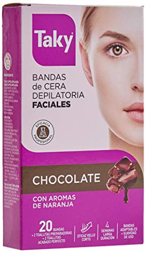 Taky Depilación Banda Facial Chocolate, 20 unidades