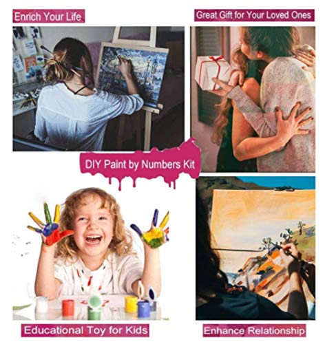 TAOJUNXI Pintar por Números-Cola De Ballena-Pintura para Pintar por Números con Pinceles Y Colores Brillantes - Cuadro De Lienzo con Numeros Pre Dibujado Fácil De Pintar 40X50Cm Sin Marco