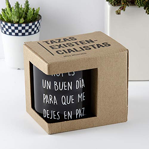 Taza con mensaje Hoy es un buen día... - Taza original - Tazas de desayuno originales - Taza original de desayuno - Tazas graciosas - Tazas de café - Regalo original hombre - Regalo original mujer