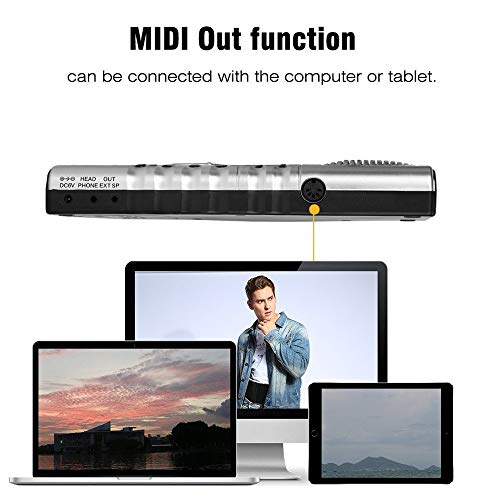 Teclado Electrónico Flexible Portátil Soft Silicon 61 Thickened Keys Flexible plegable Plegable Digital Teclado Piano con grabación Programación Funciones de reproducción Salida MIDI USB Pantalla LCD