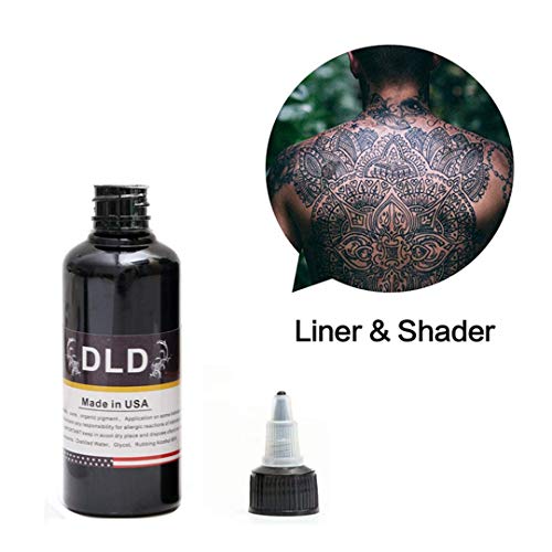 tinta de tatuaje todo propósito negro - 2 onzas (60 mililitros) - esquematización tatuaje tinta-súper pigmento tatuaje negro