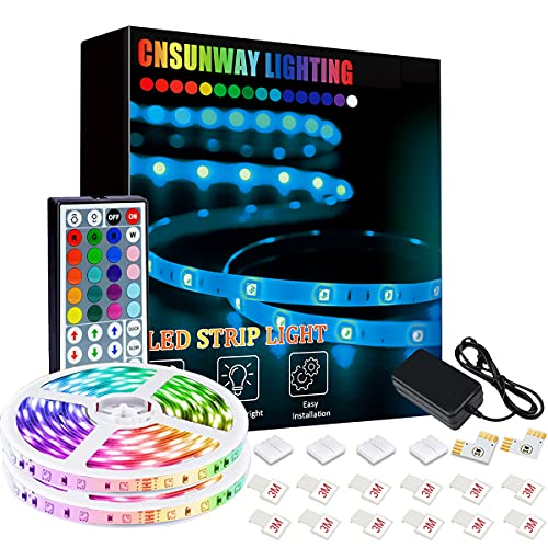 Tira LED , CNSUNWYA 12M (2*6M) Luces RGB LED 24V 5050 SMD Con 44 Teclas Control Remoto IR Habitación Que Cambian De Color Luz De Ambiente Para el Hogar Dormitorio Habitación TV Coches Fiesta Boda
