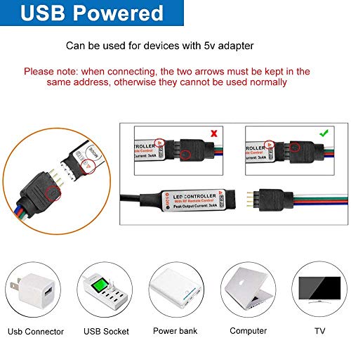 Tira LED,RGB IED Strip,3m Tiras LED 5050 RGB 180 leds,20 colores y 6 Modos con Interfaz USB y Control Remoto IR 44 Teclas,Luz de Fondo de TV,Para la Decoración del Hogar y la Boda