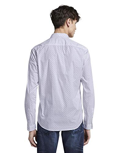TOM TAILOR Denim AOP Camisa Abotonada, 21622, L para Hombre