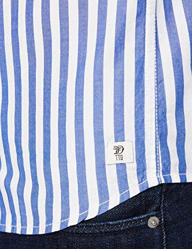 TOM TAILOR Denim Karo Streifen Camisa Abotonada, 21564, XL para Hombre