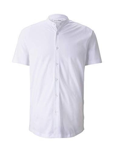 TOM TAILOR Denim Pique Camisa, 20000/White, L para Hombre