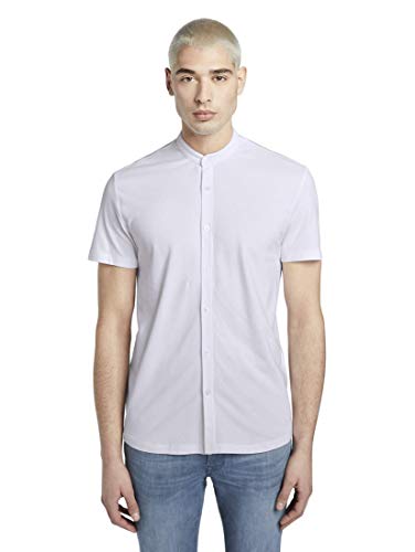 TOM TAILOR Denim Pique Camisa, 20000/White, L para Hombre