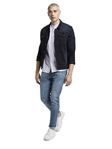 TOM TAILOR Denim Pique Camisa, 20000/White, L para Hombre