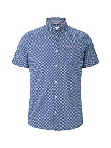 Tom Tailor Floyd Camisa, 21929-Azul por Blanco Marino D, XL para Hombre