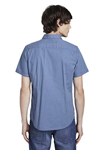 Tom Tailor Floyd Camisa, 21929-Azul por Blanco Marino D, XL para Hombre