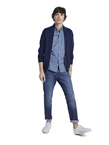Tom Tailor Floyd Camisa, 21929-Azul por Blanco Marino D, XL para Hombre