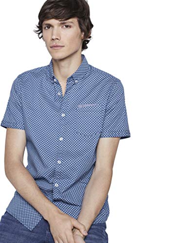 Tom Tailor Floyd Camisa, 21929-Azul por Blanco Marino D, XL para Hombre