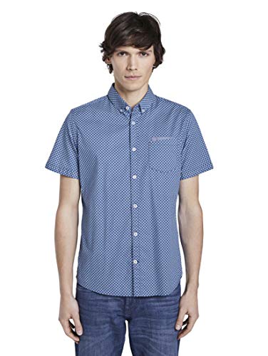 Tom Tailor Floyd Camisa, 21929-Azul por Blanco Marino D, XL para Hombre