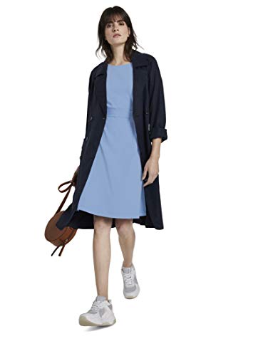 TOM TAILOR mine to five A- Linie Vestido, 11139/Azul Encantador Y Suave, 46 para Mujer