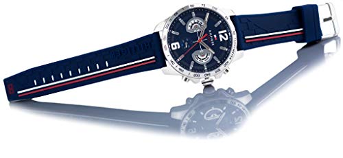 Tommy Hilfiger Reloj Multiesfera para Hombre de Cuarzo con Correa en Silicona 1791476
