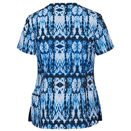 Tops de Mujer Uniforme de Trabajo Uniforme Estampado Camisa de Manga Corta Blusa con Cuello en V, St. Patrick's Day Trabajo Enfermera Médicas Bolsillo Uniforme SPA Salón de Belleza Ropa