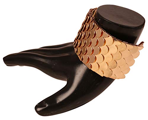 Touchstone New Indian Bollywood Fashion Finely Handcrafted Beaten Coins Dramatic Look Designer Jewelry Slip In Easy To Wear Cuff Bracelet In Gold Tone for Women.