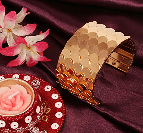 Touchstone New Indian Bollywood Fashion Finely Handcrafted Beaten Coins Dramatic Look Designer Jewelry Slip In Easy To Wear Cuff Bracelet In Gold Tone for Women.