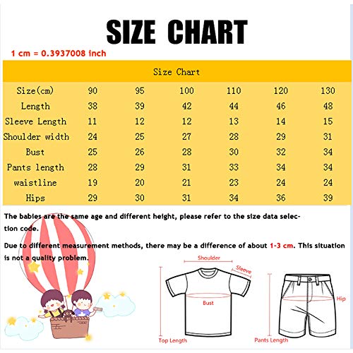 Treer Pijamas de Manga Corta para Niños, Algodón Camiseta de Dibujos Dibujos Animados Tops+ Pantalones de bebé Pijamas Dos Piezas Verano Suave Ropa (90cm,Pez pequeño)