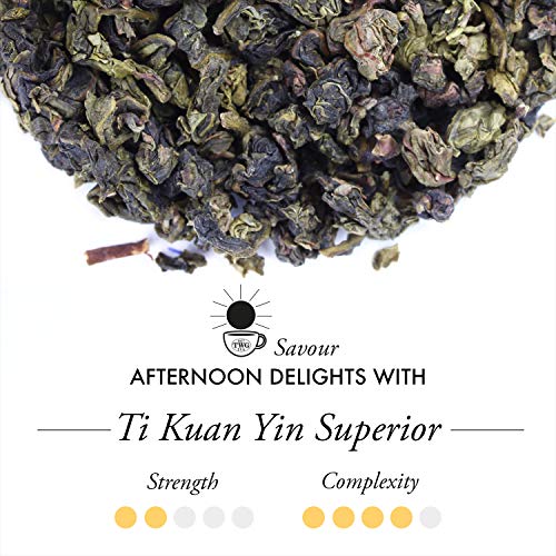 TWG Tea | Ti Kuan Yin Superior, té oolong de origen en 15 bolsitas de algodón cosidas a mano en caja de regalo de 37,5 g
