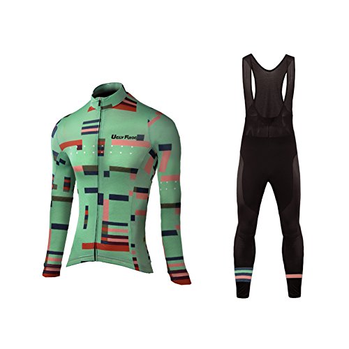 Uglyfrog 2018 Último Mujer Ciclismo Mangas Largas Maillots+Bib Pantalones Set Cremallera Completa Moda Transpirable Primavera Ropa Deportiva
