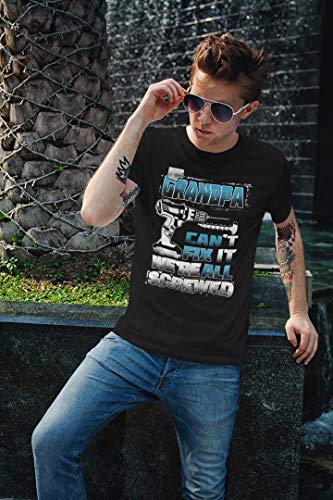 Ultrabasic - Camiseta para hombre, diseño con texto en inglés "If Grandpa Can't Fix It We're All Screwed – Si el abuelo no puede repararlo, todos estamos locos Negro XS