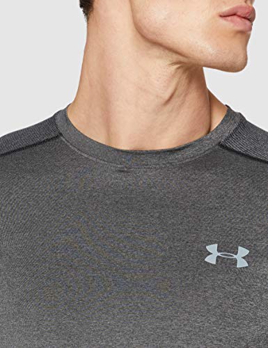 Under Armour Raid Camiseta Masculina, Camiseta Transpirable, Ajustada Camiseta Deportiva de Manga Corta y de Secado rápido, Carbon Heather/Carbon Heather/Steel (090), MD